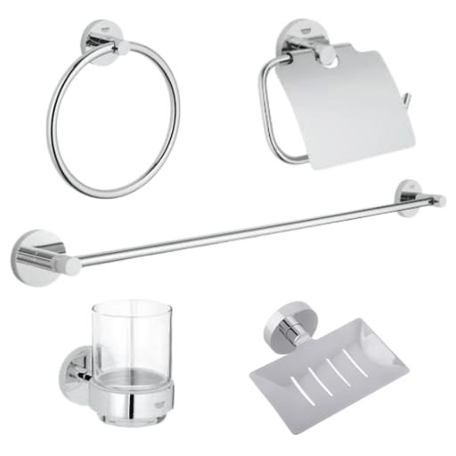 5 piece bathroom accessory set