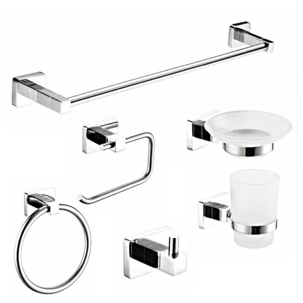 Accessories Set 6 piece bathroom set Steenless steel