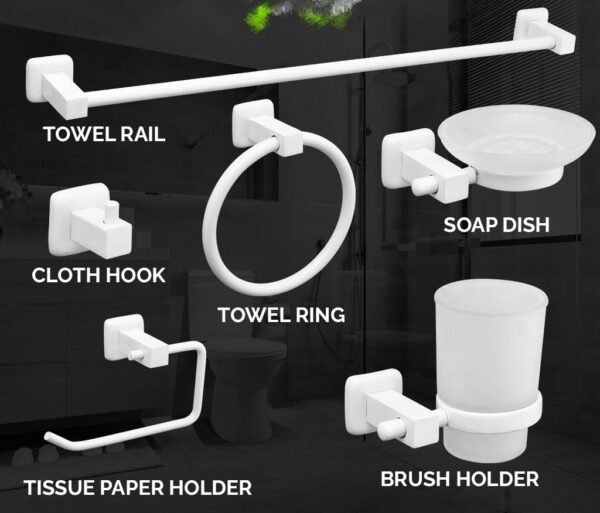 6 piece bathroom Accessory set aluminum